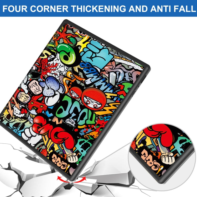 For Kobo Elipsa 2E Painted Deformation TPU Leather Smart Tablet Case(Graffiti) by bashfashion