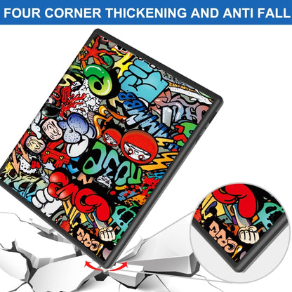For Kobo Elipsa 2E Painted Deformation TPU Leather Smart Tablet Case(Graffiti) by bashfashion