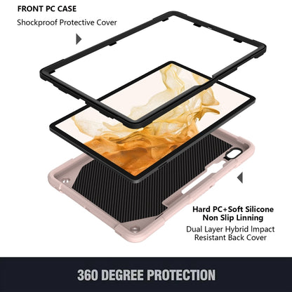 For Samsung Galaxy Tab S8+ / S7+ Butterfly Kickstand Heavy Duty Hard Rugged Tablet Case(Rose Pink) by bashfashion