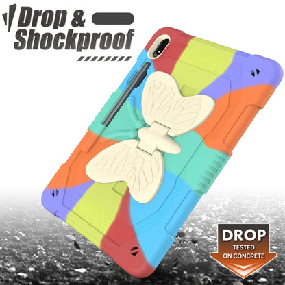 For Samsung Galaxy Tab S8+ / S7+ Butterfly Kickstand Heavy Duty Hard Rugged Tablet Case(Colorful Red) by bashfashion