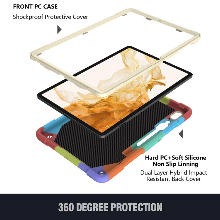 For Samsung Galaxy Tab S8+ / S7+ Butterfly Kickstand Heavy Duty Hard Rugged Tablet Case(Colorful Red) by bashfashion