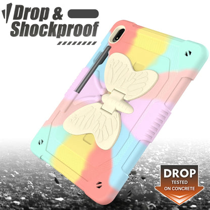 For Samsung Galaxy Tab S8+ / S7+ Butterfly Kickstand Heavy Duty Hard Rugged Tablet Case(Colorful Rose Gold) by bashfashion