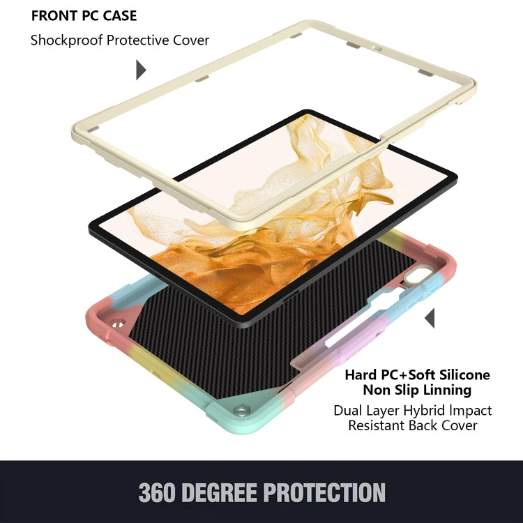 For Samsung Galaxy Tab S8+ / S7+ Butterfly Kickstand Heavy Duty Hard Rugged Tablet Case(Colorful Rose Gold) by bashfashion