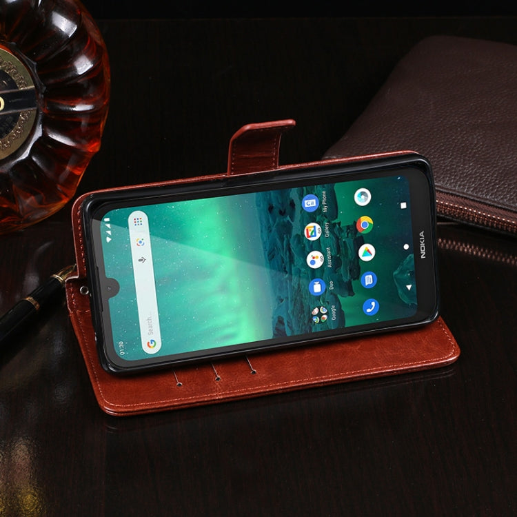 For Nokia 1.3 idewei Crazy Horse Texture Horizontal Flip Leather Case with Holder & Card Slots & Wallet(Dark Blue) by idewei