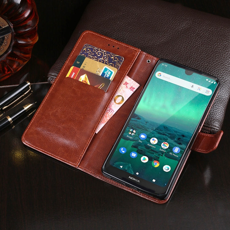 For Nokia 1.3 idewei Crazy Horse Texture Horizontal Flip Leather Case with Holder & Card Slots & Wallet(Dark Blue) by idewei