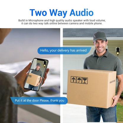 ESCAM QF615 3MP IP66 Waterproof WiFi IP Camera & Floodlight, Support Night Vision / PIR Motion Detection / Two-way Audio(EU Plug) by ESCAM