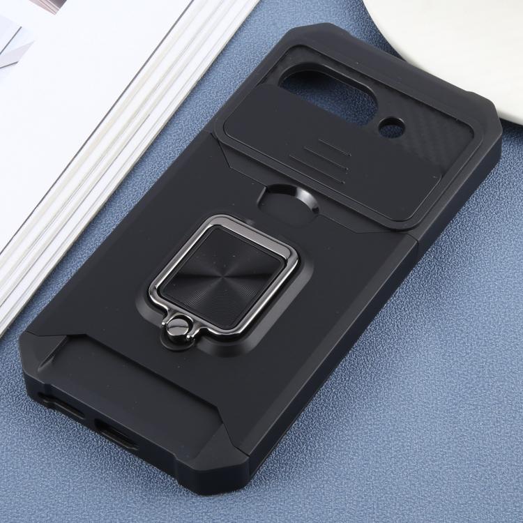 For Google Pixel 9a Camera Shield Card Slot PC+TPU Phone Case(Black) by bashfashion
