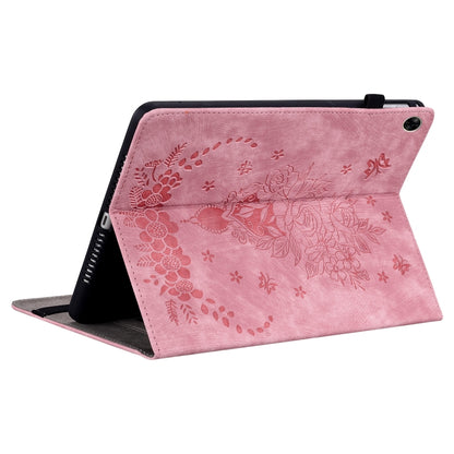 For Realme Pad 10.4 / Pad 5G 10.4 Butterfly Rose Embossed Leather Tablet Case(Pink) by bashfashion