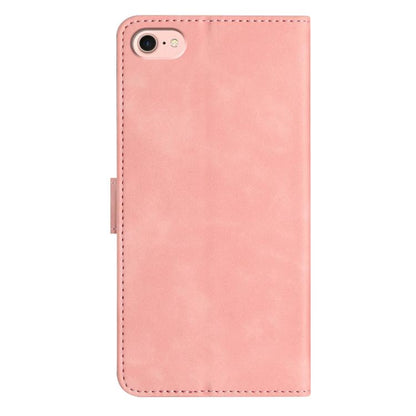 For iPhone 16e Seven Butterflies Embossed Leather Phone Case(Pink) by bashfashion