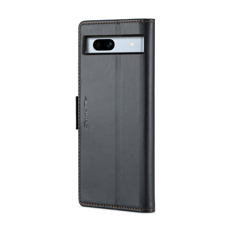 For Google Pixel 7a CaseMe 023 Butterfly Buckle Litchi Texture RFID Anti-theft Leather Phone Case(Black) by CaseMe
