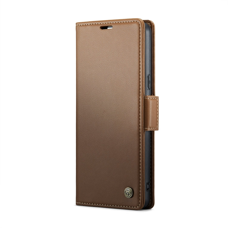 For Google Pixel 7a CaseMe 023 Butterfly Buckle Litchi Texture RFID Anti-theft Leather Phone Case(Brown) by CaseMe