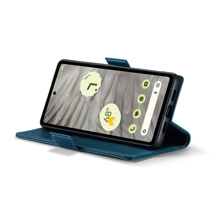 For Google Pixel 7a CaseMe 023 Butterfly Buckle Litchi Texture RFID Anti-theft Leather Phone Case(Blue) by CaseMe