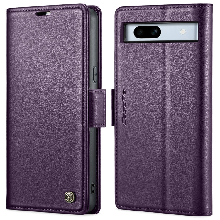 For Google Pixel 7a CaseMe 023 Butterfly Buckle Litchi Texture RFID Anti-theft Leather Phone Case(Pearly Purple) by CaseMe