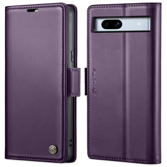 For Google Pixel 7a CaseMe 023 Butterfly Buckle Litchi Texture RFID Anti-theft Leather Phone Case(Pearly Purple) by CaseMe