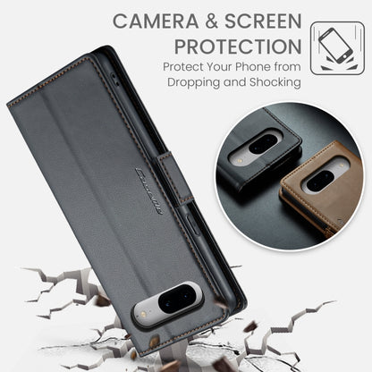 For Google Pixel 8 CaseMe 023 Butterfly Buckle Litchi Texture RFID Anti-theft Leather Phone Case(Black) by CaseMe