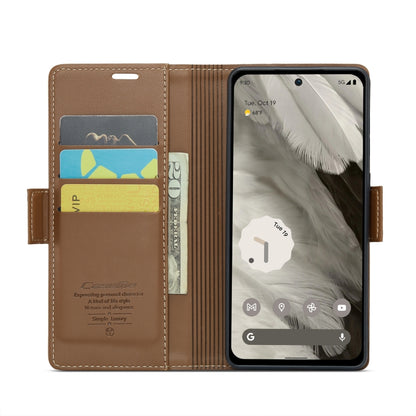 For Google Pixel 8 CaseMe 023 Butterfly Buckle Litchi Texture RFID Anti-theft Leather Phone Case(Brown) by CaseMe