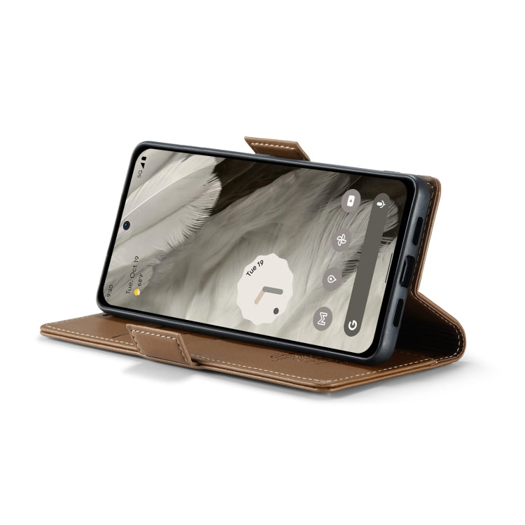 For Google Pixel 8 CaseMe 023 Butterfly Buckle Litchi Texture RFID Anti-theft Leather Phone Case(Brown) by CaseMe