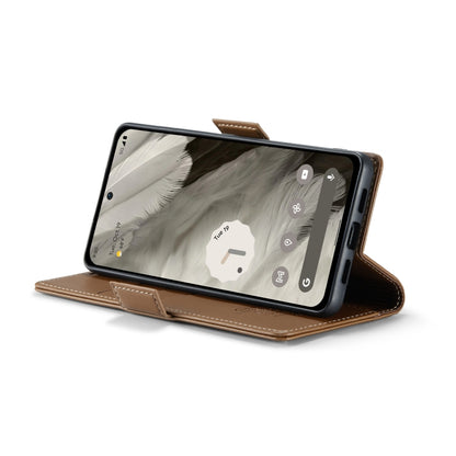 For Google Pixel 8 CaseMe 023 Butterfly Buckle Litchi Texture RFID Anti-theft Leather Phone Case(Brown) by CaseMe