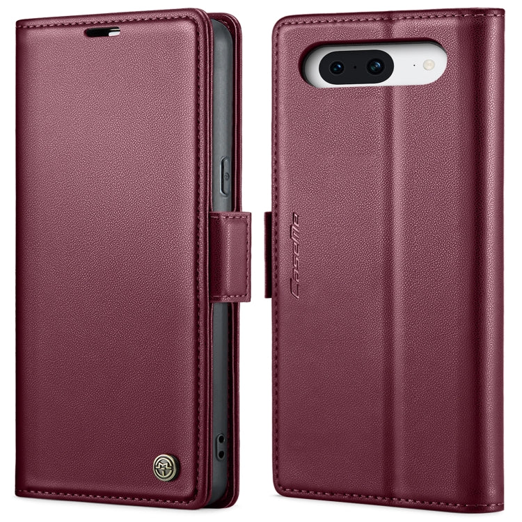 For Google Pixel 8 CaseMe 023 Butterfly Buckle Litchi Texture RFID Anti-theft Leather Phone Case(Wine Red) by CaseMe