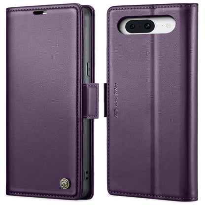 For Google Pixel 8 CaseMe 023 Butterfly Buckle Litchi Texture RFID Anti-theft Leather Phone Case(Pearly Purple) by CaseMe