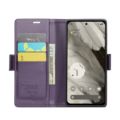 For Google Pixel 8 CaseMe 023 Butterfly Buckle Litchi Texture RFID Anti-theft Leather Phone Case(Pearly Purple) by CaseMe