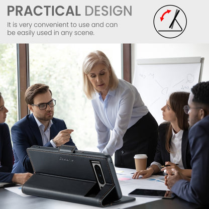 For Google Pixel 8 Pro CaseMe 023 Butterfly Buckle Litchi Texture RFID Anti-theft Leather Phone Case(Black) by CaseMe