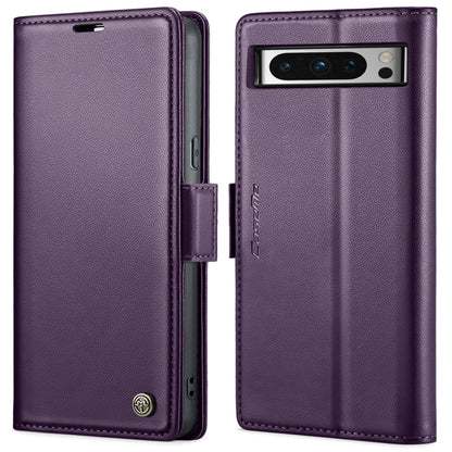 For Google Pixel 8 Pro CaseMe 023 Butterfly Buckle Litchi Texture RFID Anti-theft Leather Phone Case(Pearly Purple) by CaseMe