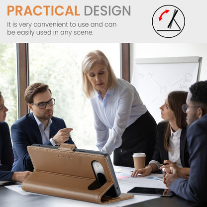 For Google Pixel 8a CaseMe 023 Butterfly Buckle Litchi Texture RFID Anti-theft Leather Phone Case(Brown) by CaseMe