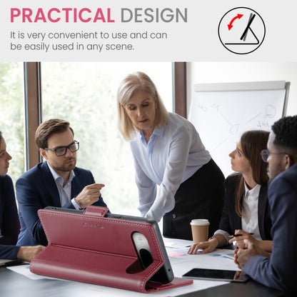 For Google Pixel 8a CaseMe 023 Butterfly Buckle Litchi Texture RFID Anti-theft Leather Phone Case(Wine Red) by CaseMe