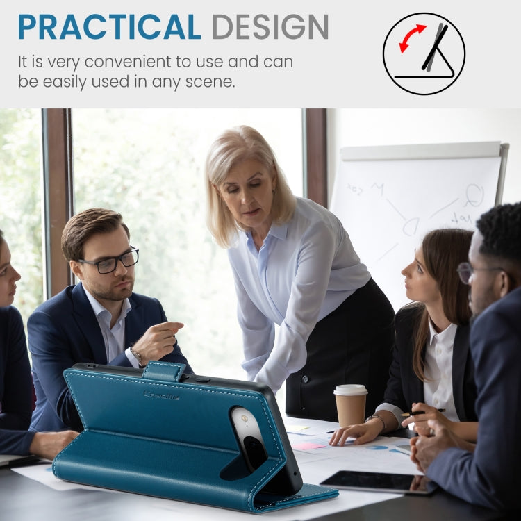 For Google Pixel 8a CaseMe 023 Butterfly Buckle Litchi Texture RFID Anti-theft Leather Phone Case(Blue) by CaseMe