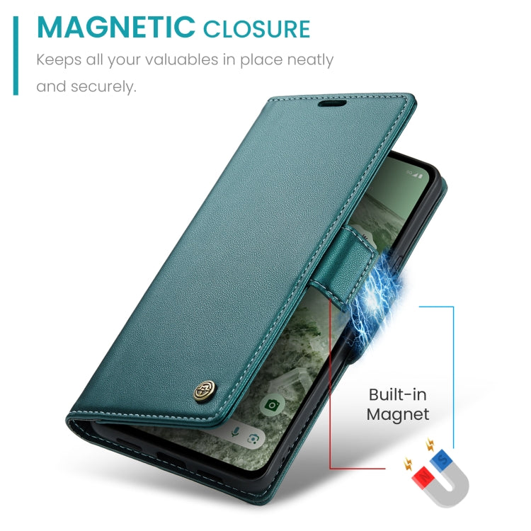 For Google Pixel 8a CaseMe 023 Butterfly Buckle Litchi Texture RFID Anti-theft Leather Phone Case(Pearly Blue) by CaseMe