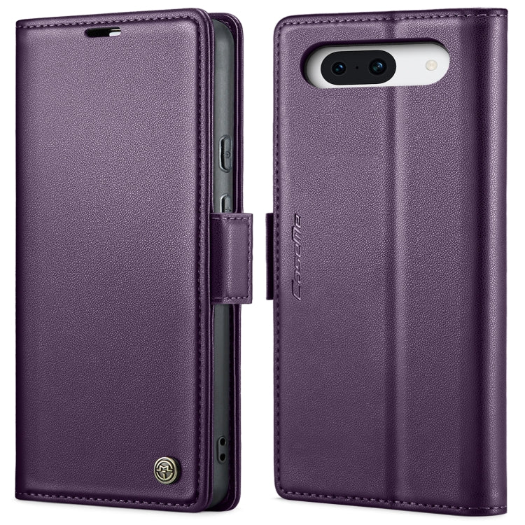For Google Pixel 8a CaseMe 023 Butterfly Buckle Litchi Texture RFID Anti-theft Leather Phone Case(Pearly Purple) by CaseMe