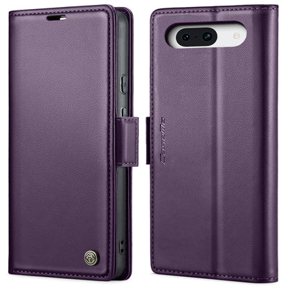 For Google Pixel 8a CaseMe 023 Butterfly Buckle Litchi Texture RFID Anti-theft Leather Phone Case(Pearly Purple) by CaseMe
