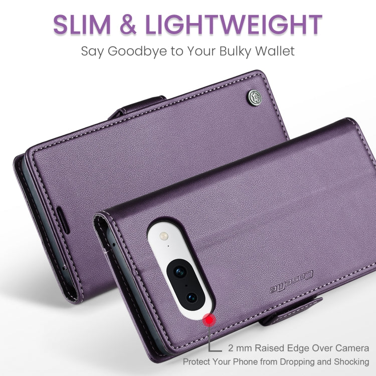 For Google Pixel 8a CaseMe 023 Butterfly Buckle Litchi Texture RFID Anti-theft Leather Phone Case(Pearly Purple) by CaseMe