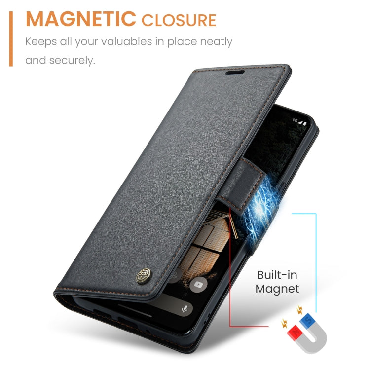 For Google Pixel 10 Pro XL / 9 Pro XL CaseMe 023 Butterfly Buckle Litchi Texture RFID Anti-theft Leather Phone Case(Black) by CaseMe