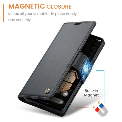 For Google Pixel 10 Pro XL / 9 Pro XL CaseMe 023 Butterfly Buckle Litchi Texture RFID Anti-theft Leather Phone Case(Black) by CaseMe