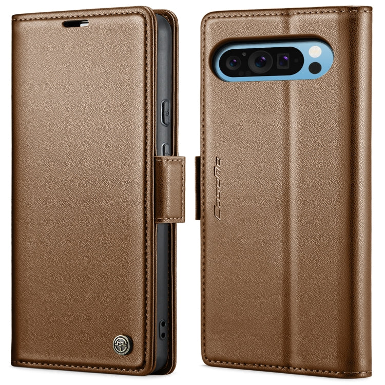 For Google Pixel 10 Pro XL / 9 Pro XL CaseMe 023 Butterfly Buckle Litchi Texture RFID Anti-theft Leather Phone Case(Brown) by CaseMe