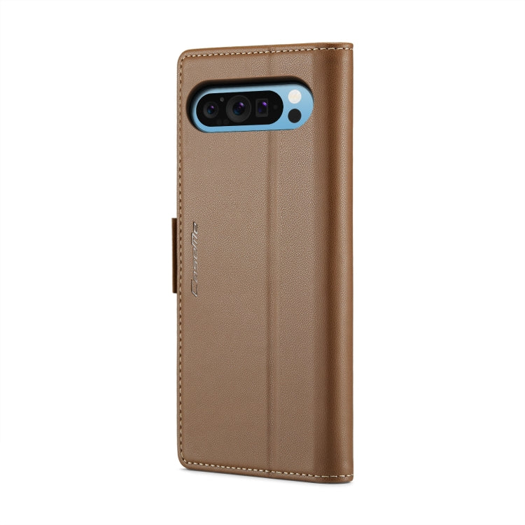 For Google Pixel 10 Pro XL / 9 Pro XL CaseMe 023 Butterfly Buckle Litchi Texture RFID Anti-theft Leather Phone Case(Brown) by CaseMe