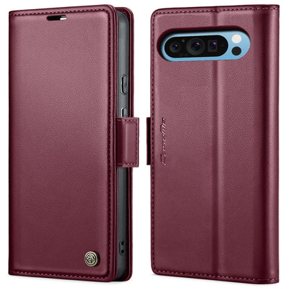 For Google Pixel 10 Pro XL / 9 Pro XL CaseMe 023 Butterfly Buckle Litchi Texture RFID Anti-theft Leather Phone Case(Wine Red) by CaseMe
