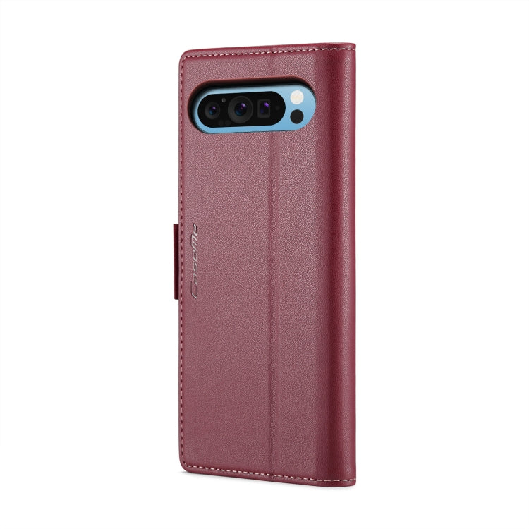 For Google Pixel 10 Pro XL / 9 Pro XL CaseMe 023 Butterfly Buckle Litchi Texture RFID Anti-theft Leather Phone Case(Wine Red) by CaseMe