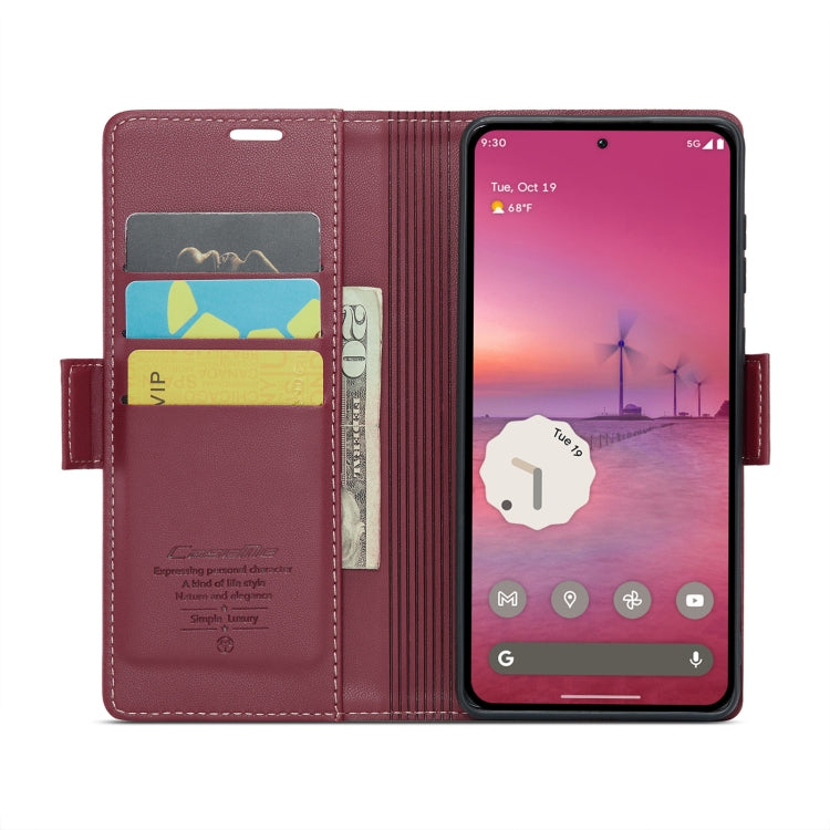 For Google Pixel 10 Pro XL / 9 Pro XL CaseMe 023 Butterfly Buckle Litchi Texture RFID Anti-theft Leather Phone Case(Wine Red) by CaseMe