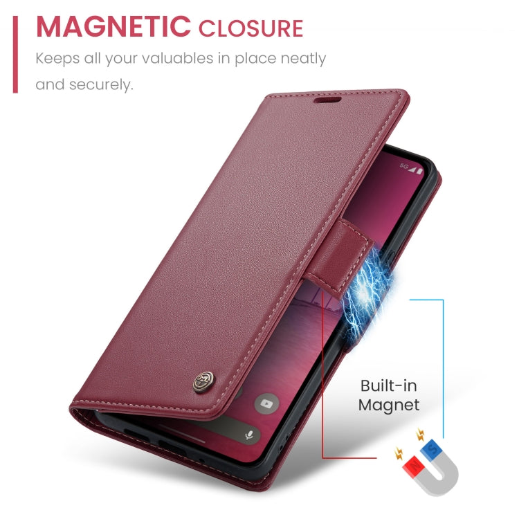 For Google Pixel 10 Pro XL / 9 Pro XL CaseMe 023 Butterfly Buckle Litchi Texture RFID Anti-theft Leather Phone Case(Wine Red) by CaseMe