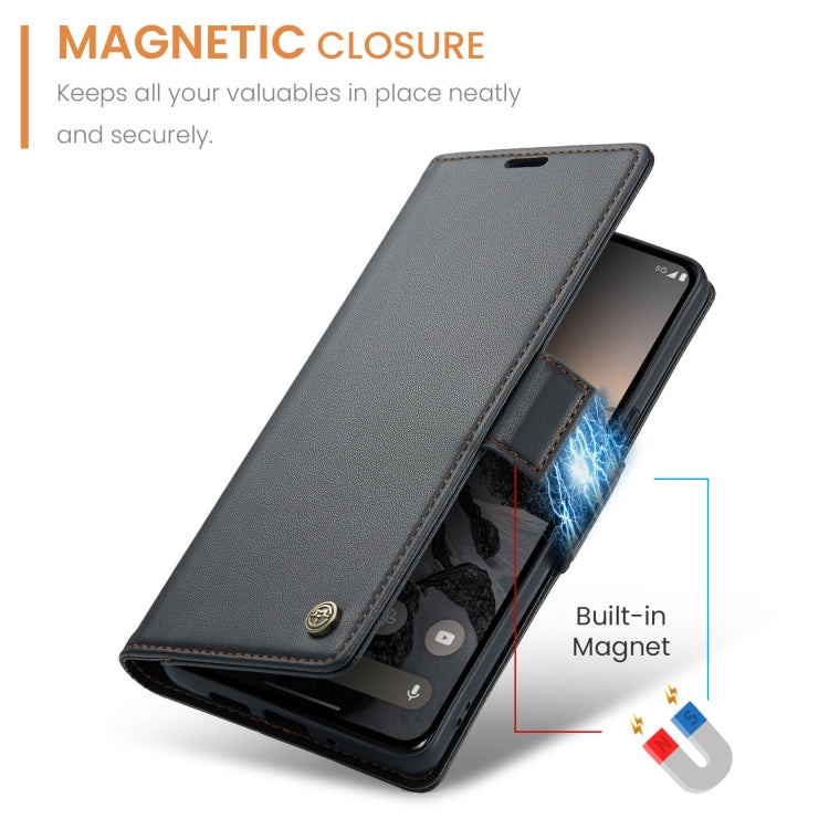 For Google Pixel 10 / 10 Pro / 9 CaseMe 023 Butterfly Buckle Litchi Texture RFID Anti-theft Leather Phone Case(Black) by CaseMe