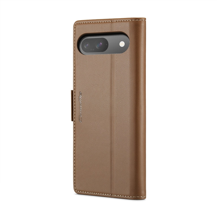 For Google Pixel 10 / 10 Pro / 9 CaseMe 023 Butterfly Buckle Litchi Texture RFID Anti-theft Leather Phone Case(Brown) by CaseMe