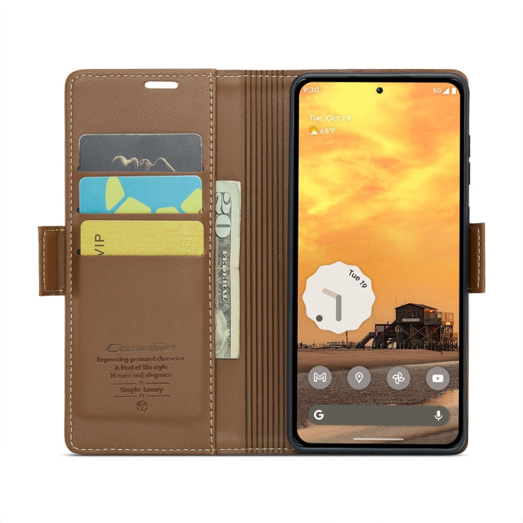 For Google Pixel 10 / 10 Pro / 9 CaseMe 023 Butterfly Buckle Litchi Texture RFID Anti-theft Leather Phone Case(Brown) by CaseMe