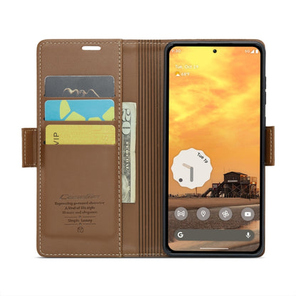 For Google Pixel 10 / 10 Pro / 9 CaseMe 023 Butterfly Buckle Litchi Texture RFID Anti-theft Leather Phone Case(Brown) by CaseMe