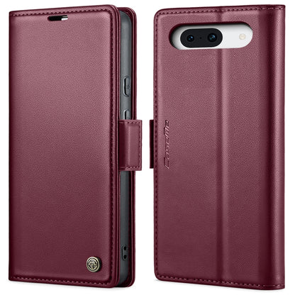 For Google Pixel 10 / 10 Pro / 9 CaseMe 023 Butterfly Buckle Litchi Texture RFID Anti-theft Leather Phone Case(Wine Red) by CaseMe