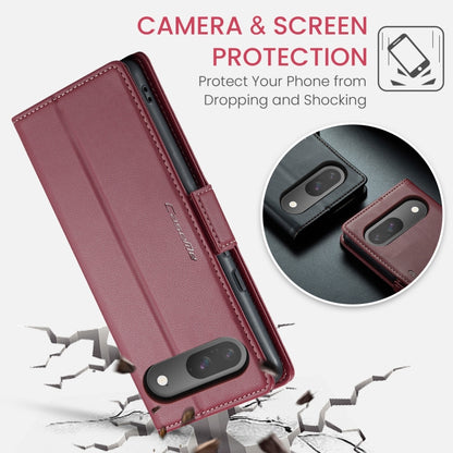 For Google Pixel 10 / 10 Pro / 9 CaseMe 023 Butterfly Buckle Litchi Texture RFID Anti-theft Leather Phone Case(Wine Red) by CaseMe