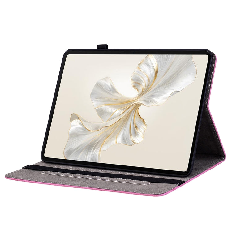 For Honor Pad 9 12.1 Butterfly Rose Embossed Leather Tablet Case(Rose Red) by bashfashion