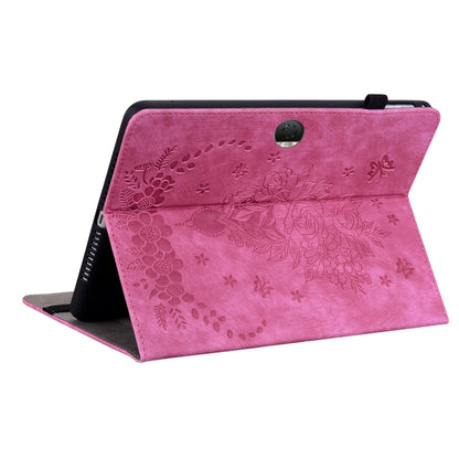 For Honor Pad 9 12.1 Butterfly Rose Embossed Leather Tablet Case(Rose Red) by bashfashion